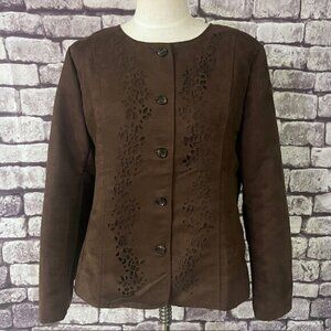 Decorated Originals Brown Laser Cut Design Jacket Size XL
